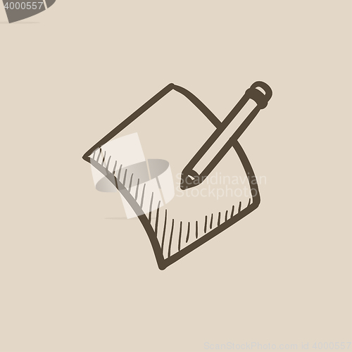 Image of Pencil and document sketch icon.