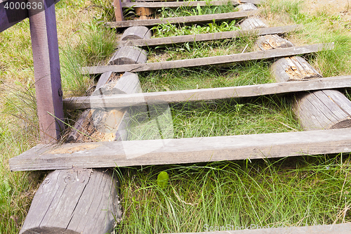 Image of Old wooden ladder