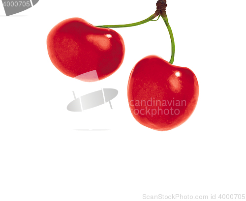 Image of Cherries; objects on white background
