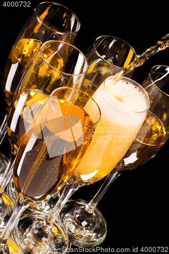 Image of Champagne pour in a glass