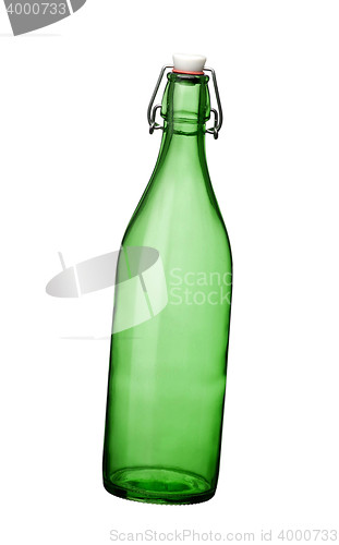 Image of Green bottle isolated on the white background