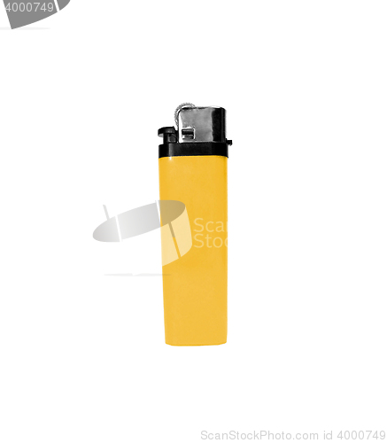 Image of yellow lighter isolated on white