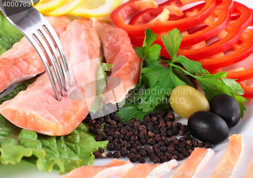 Image of fish with fresh vegetable