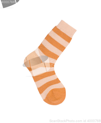 Image of orange striped socks isolated on white background