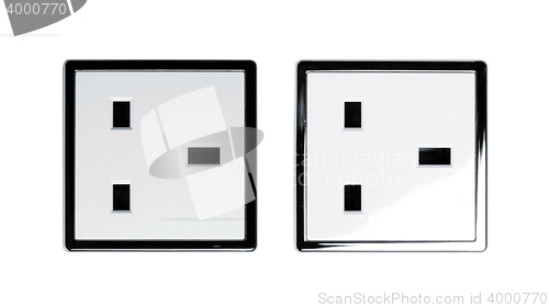 Image of North American white electric wall outlet receptacle