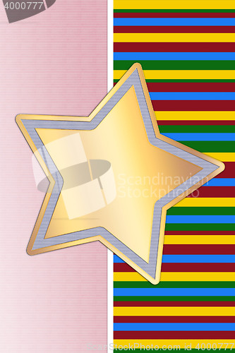 Image of Gold Christmas star with interesting background