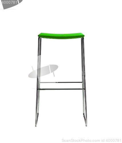 Image of isolated green steel and metal chair