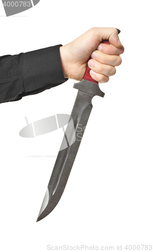 Image of Man hold knife - aggression