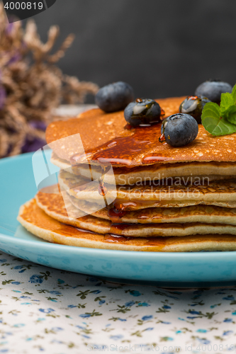 Image of Pancakes with fresh blackberries