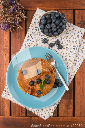 Image of Pancakes with fresh blackberries