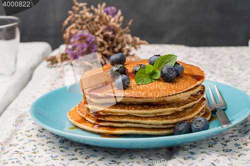 Image of Pancakes with fresh blackberries