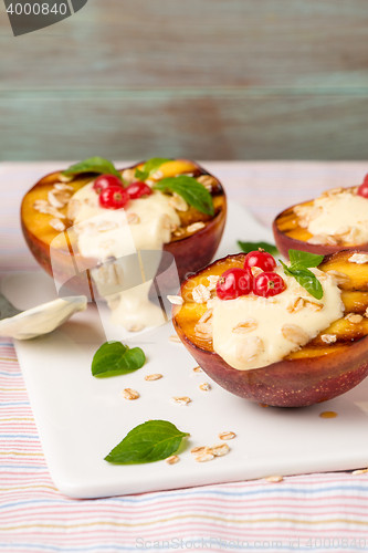 Image of Grilled peaches dessert