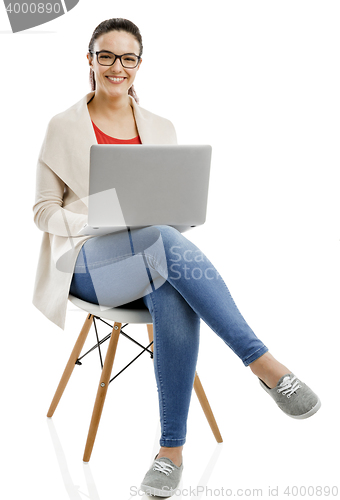 Image of Working with a laptop