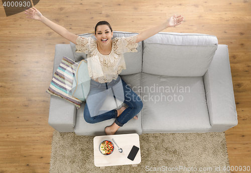 Image of Beautiful woman at home