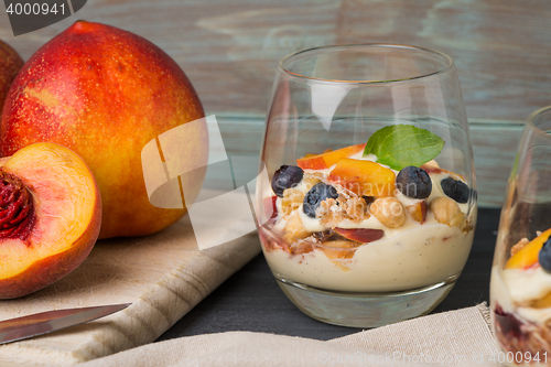 Image of Cream and peach desert