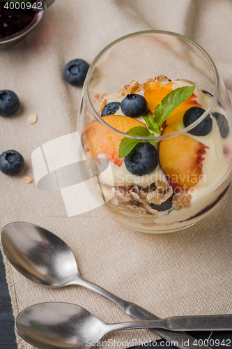 Image of Cream and peach desert