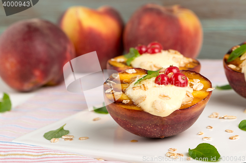 Image of Grilled peaches dessert