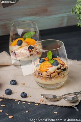 Image of Cream and peach desert