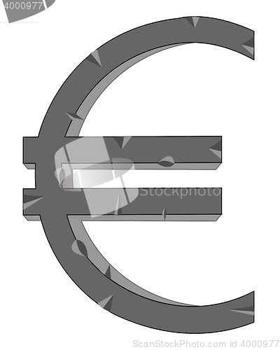 Image of Sign euro from stone