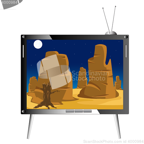 Image of Television set shows nature