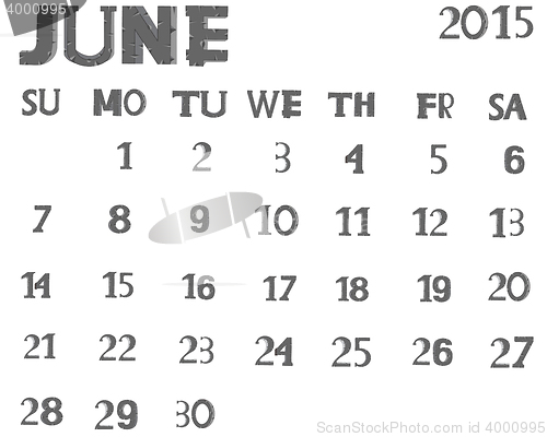 Image of Calendar 2015 June 