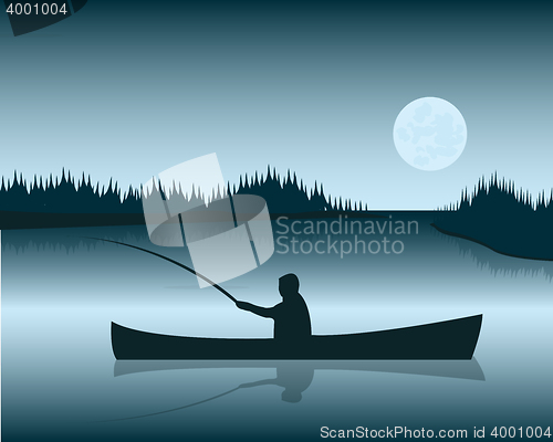 Image of Fisherman in boat
