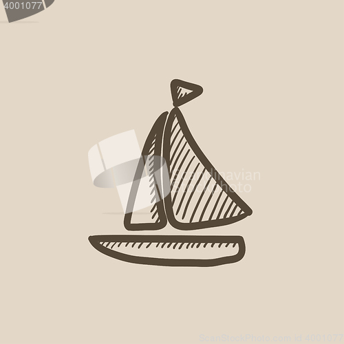 Image of Sailboat sketch icon.