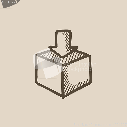 Image of Mail box sketch icon.