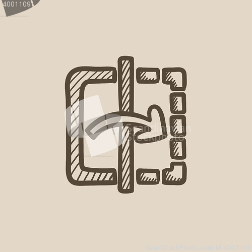 Image of Mirror reflection sketch icon.