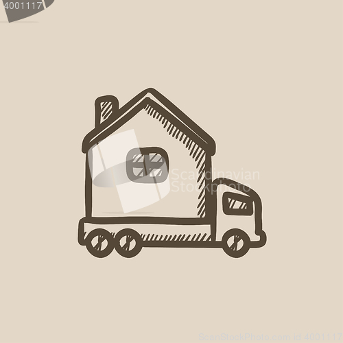 Image of Motorhome sketch icon.