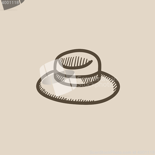 Image of Summer hat sketch icon.