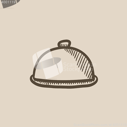 Image of Restaurant cloche sketch icon.