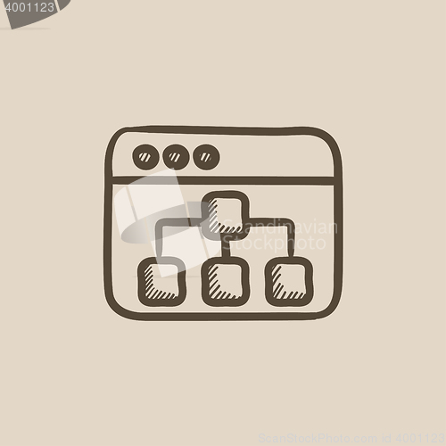 Image of Browser window with folders sketch icon.