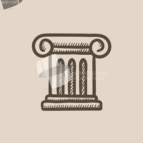 Image of Ancient column sketch icon.