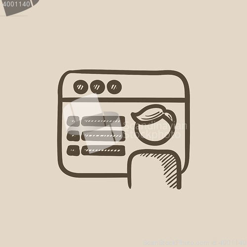 Image of Browser window with page sketch icon.