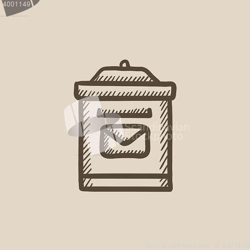 Image of Mail box sketch icon.