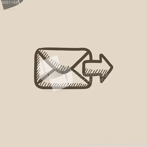 Image of Sending email sketch icon.