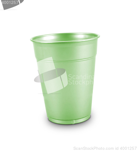 Image of green plastic glass