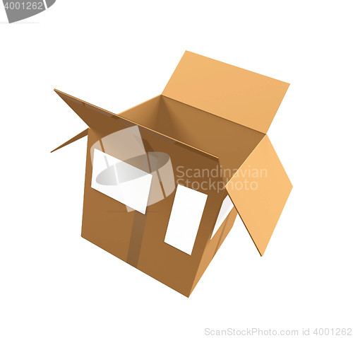 Image of open 3d cardboard box