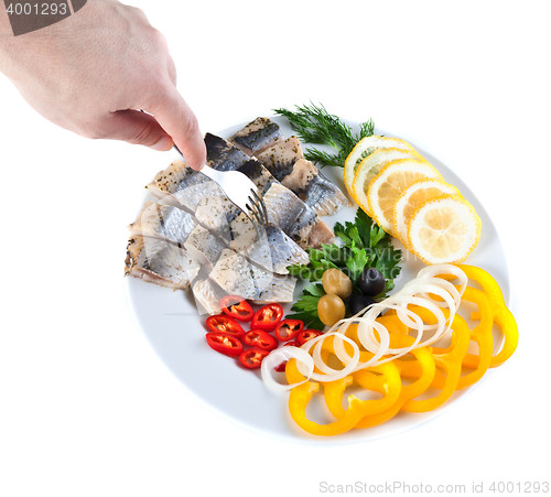 Image of tasting sliced fish