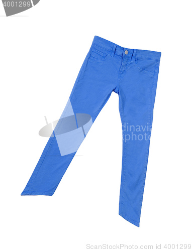 Image of blue jeans on white background