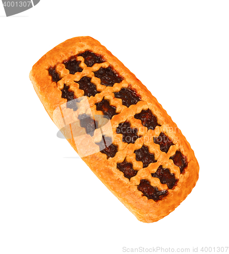 Image of cherry pie over white