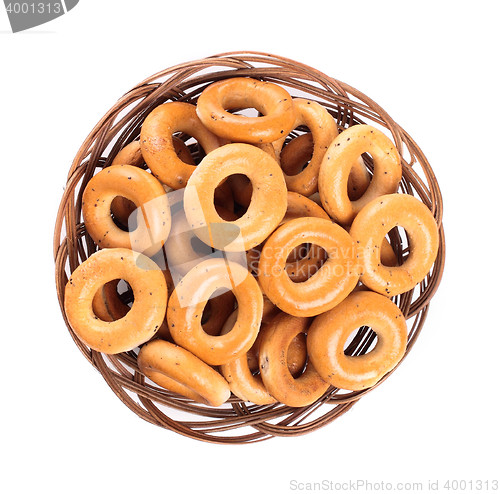 Image of small bagels in basket