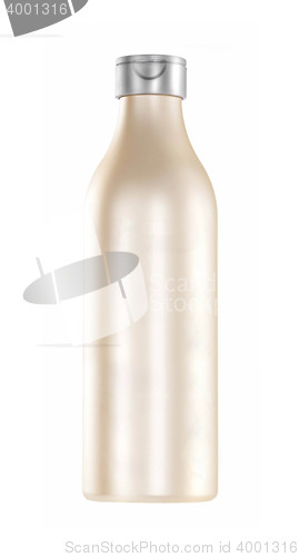 Image of brown shampoo bottle isolated