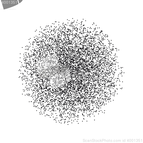 Image of Black circle made of black dots.