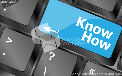 Image of know knowledge or education concept button on computer keyboard . Keyboard keys icon button vector