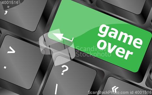 Image of Computer keyboard with game over key - technology background. Keyboard keys icon button vector. Keyboard Icon, Keyboard Icon Vector, Keyboard Icon Art, Keyboard Icon App