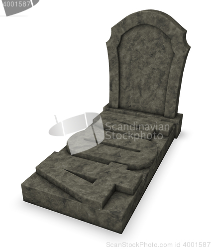 Image of gravestone with number 404 - 3d rendering