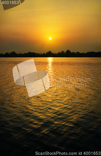 Image of Sunset over the lake