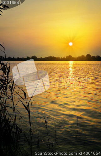 Image of Sunset over the lake